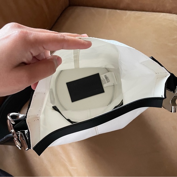 MSGM leather PVC buckle multi shoulder sling bucket backpack buckle white black - Picture 5 of 8